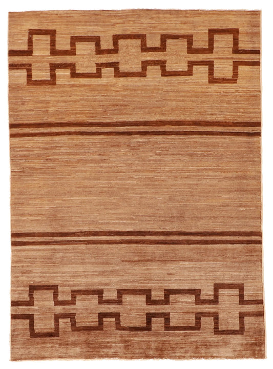 4.2 x 5.9 - Mountain Modern Wool Western Rectangle - Finest Hand-Knotted Quality Wool — 58050