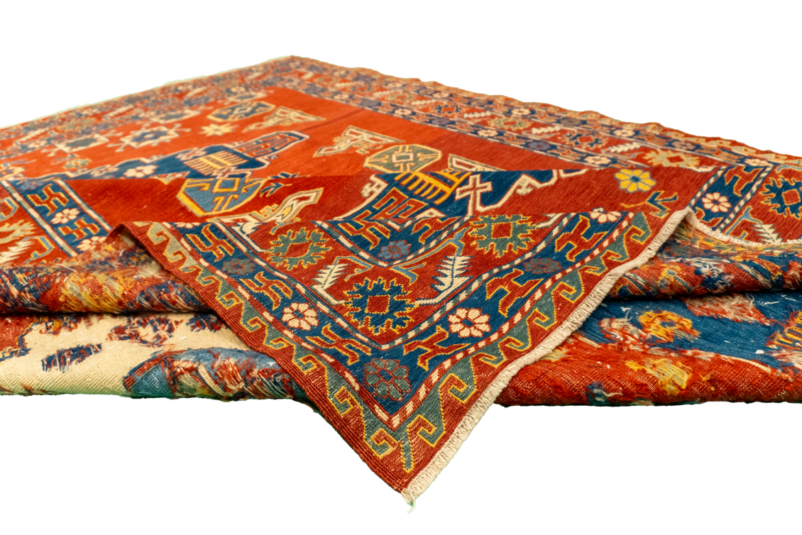 W 6.6 L 7.8 Sumak 100% Wool Hand-Woven All-Over Design - 58070