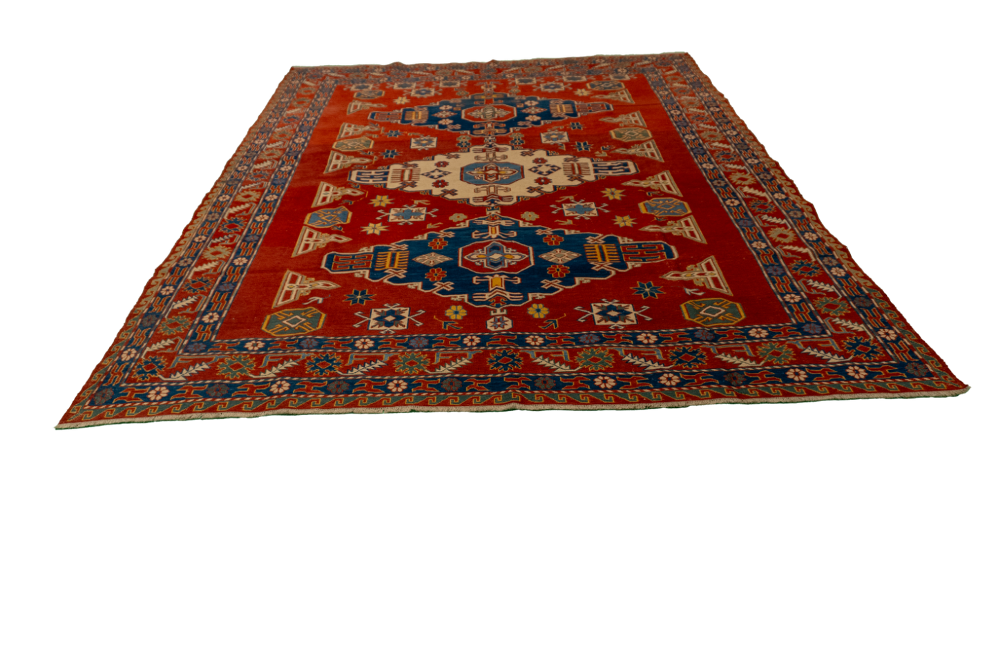 W 6.6 L 7.8 Sumak 100% Wool Hand-Woven All-Over Design - 58070
