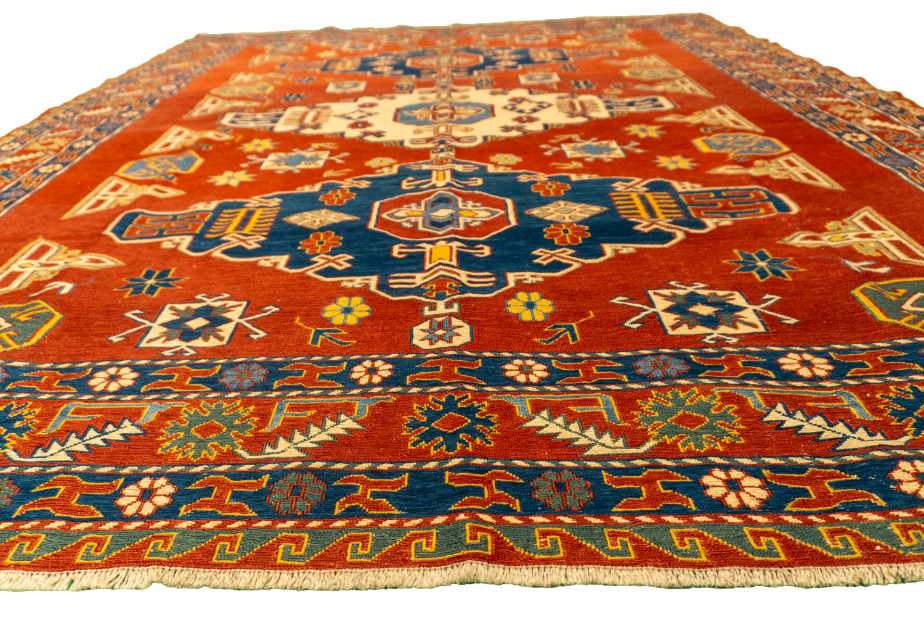 W 6.6 L 7.8 Sumak 100% Wool Hand-Woven All-Over Design - 58070