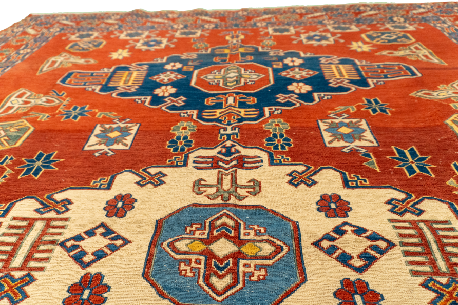 W 6.6 L 7.8 Sumak 100% Wool Hand-Woven All-Over Design - 58070
