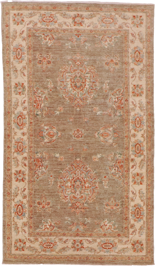 W 3 - L 5 Qum 100% Wool Hand-Woven All-Over Design - 58087
