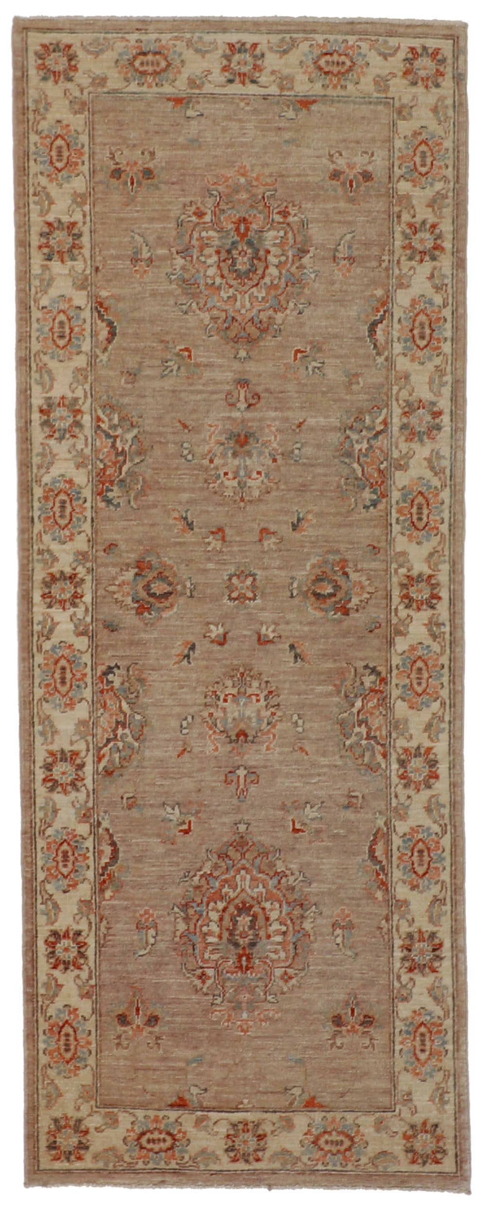 W 2.6 L 6.4 Isfahan Runner 100% Wool Handmade Pakistan All Over Design - 58100