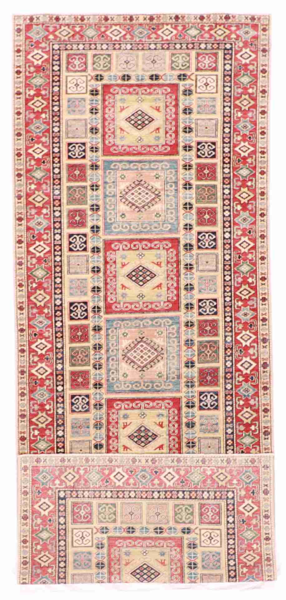 W 4.1 - L 11 - Caucasian Fine/Wool All Over Rectangle - Finest Hand-Knotted Quality Wool - 58116