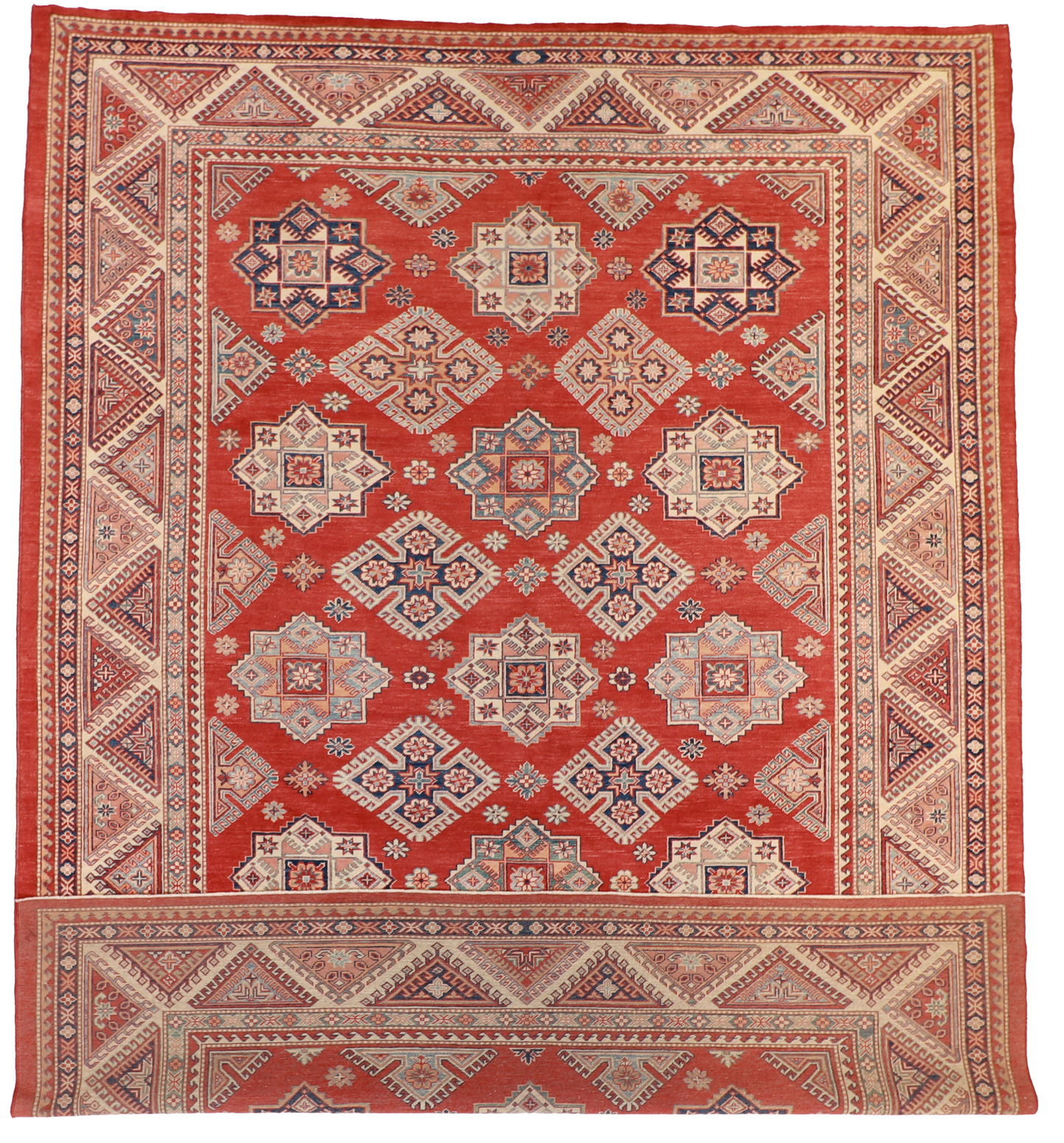 W 10.4 L 13.9 Shirvan 100% Wool Hand-Woven All-Over Design - 58134
