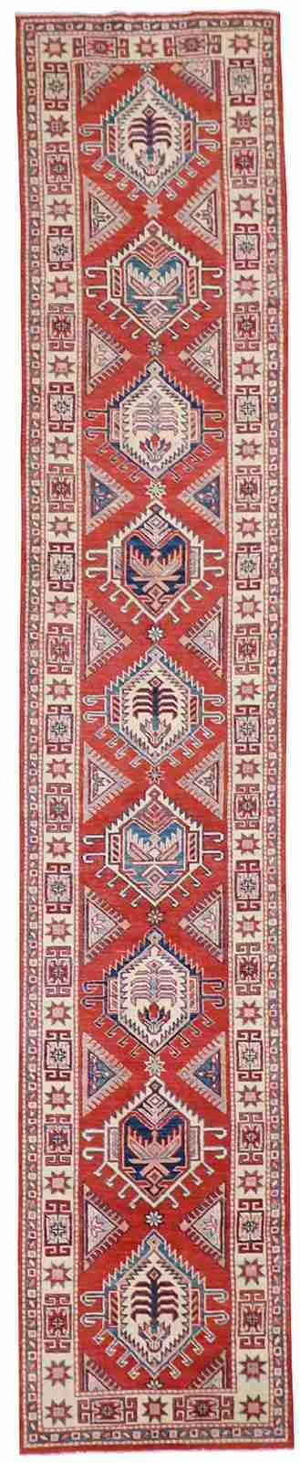 W 2.10 - L 14.2 - Karageh Fine All Over Rectangle - Finest Hand-Knotted Quality Wool - 58139