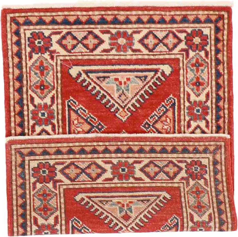 W 2 - L 3 - Kazak Fine All Over Rectangle - Finest Hand-Knotted Quality Wool - 58148