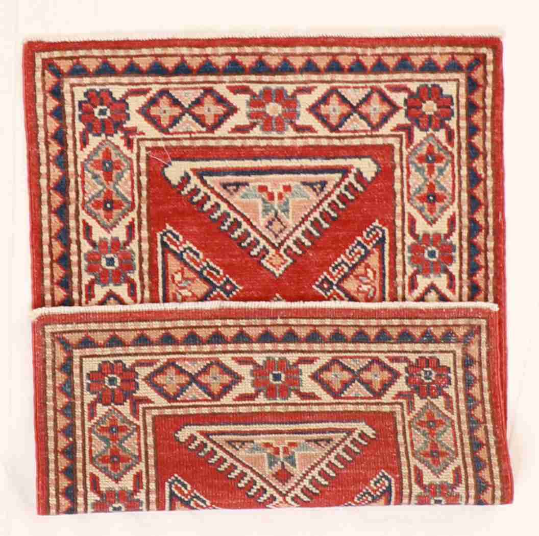 W 2 - L 3 - Kazak Fine All Over Rectangle - Finest Hand-Knotted Quality Wool - 58148