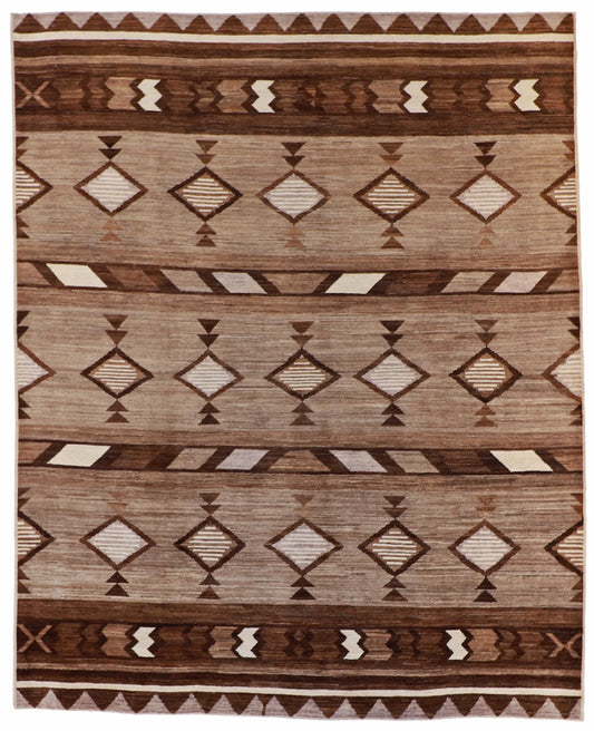 8 x 10 - Mountain Modern Wool Western Rectangle - Finest Hand-Knotted Quality Wool — 58154