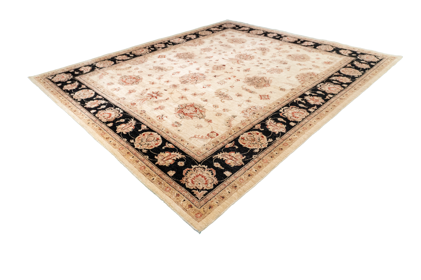 W 8.2 L 9.7 Isfahan 100% Wool Hand-Woven All-Over Design - 58179