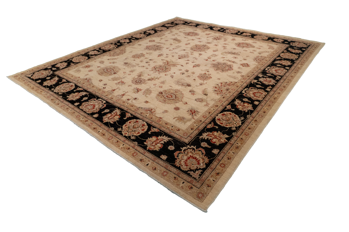 W 8.2 L 9.7 Isfahan 100% Wool Hand-Woven All-Over Design - 58179