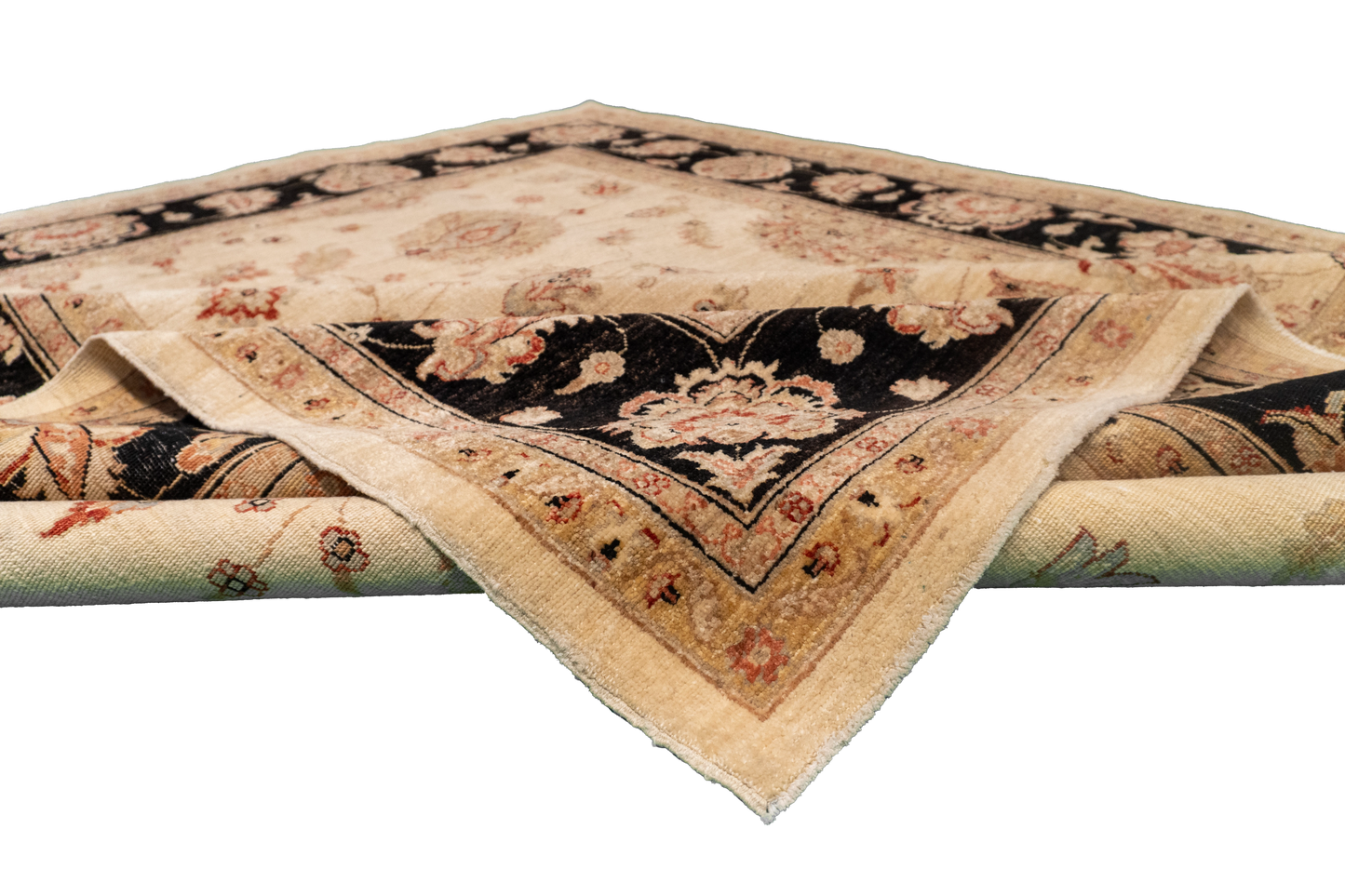 W 8.2 L 9.7 Isfahan 100% Wool Hand-Woven All-Over Design - 58179