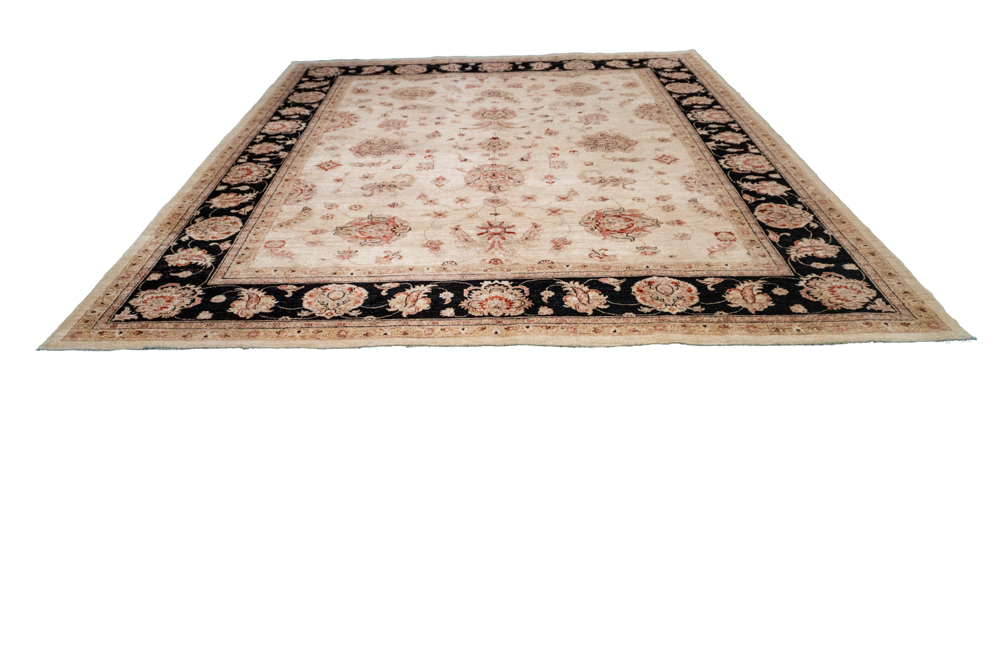 W 8.2 L 9.7 Isfahan 100% Wool Hand-Woven All-Over Design - 58179
