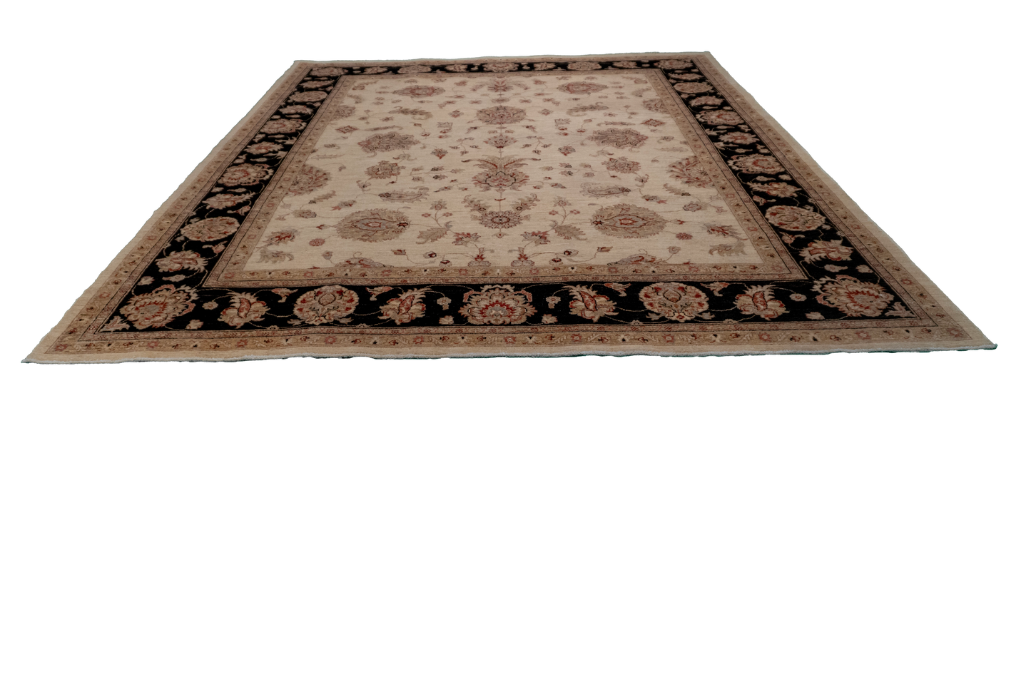 W 8.2 L 9.7 Isfahan 100% Wool Hand-Woven All-Over Design - 58179
