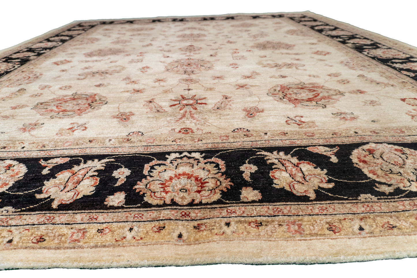 W 8.2 L 9.7 Isfahan 100% Wool Hand-Woven All-Over Design - 58179