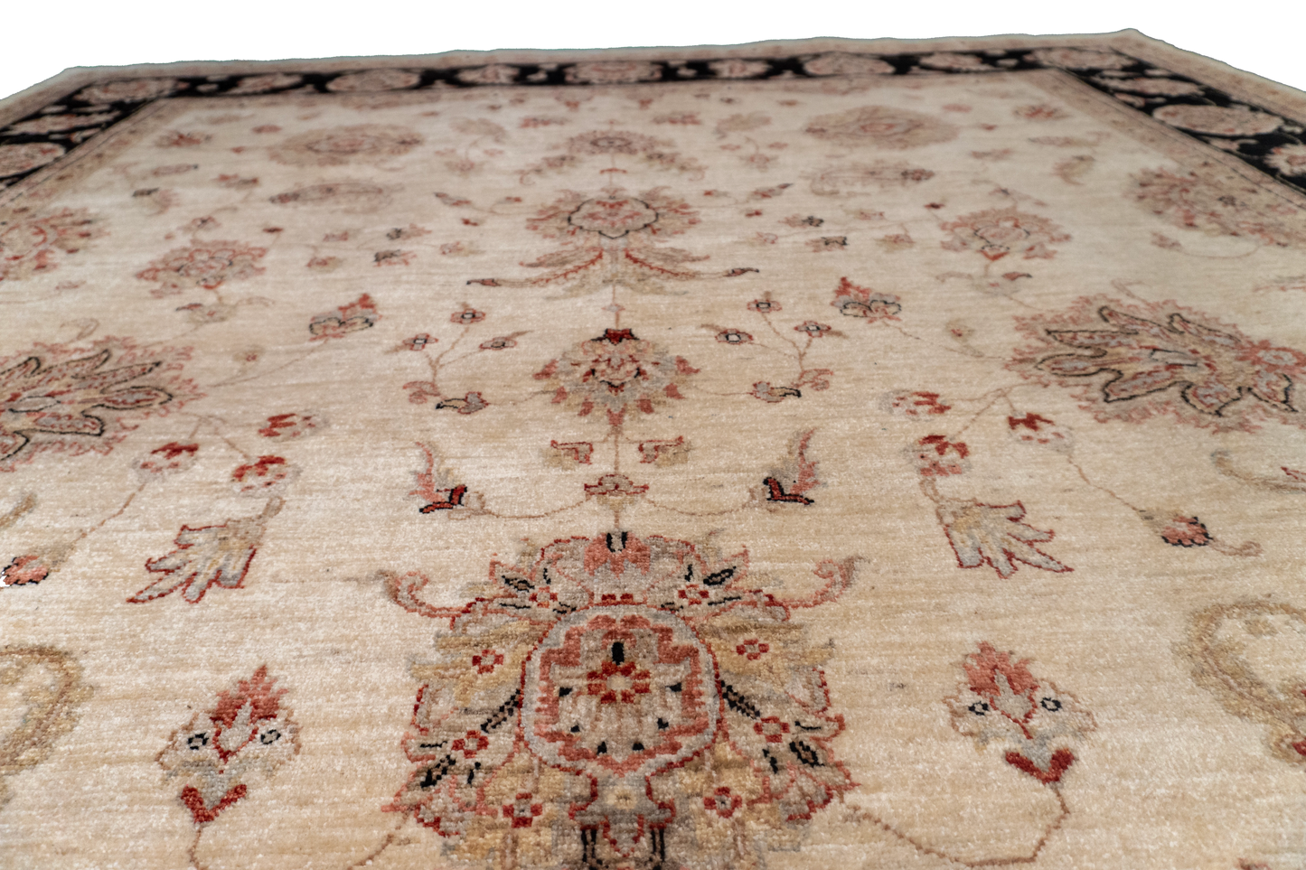 W 8.2 L 9.7 Isfahan 100% Wool Hand-Woven All-Over Design - 58179
