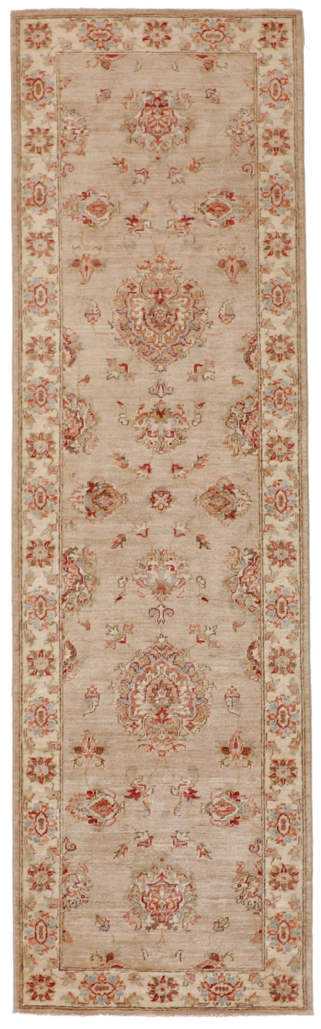 W 2.6 L 8.6 Ahar Runner 100% Wool Handmade All Over Design - 58184