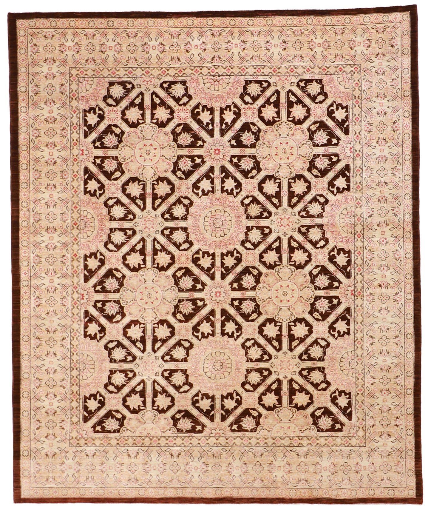 W 8 L 9.8 Haj Jalili 100% Wool Hand-Woven All-Over Design - 58190