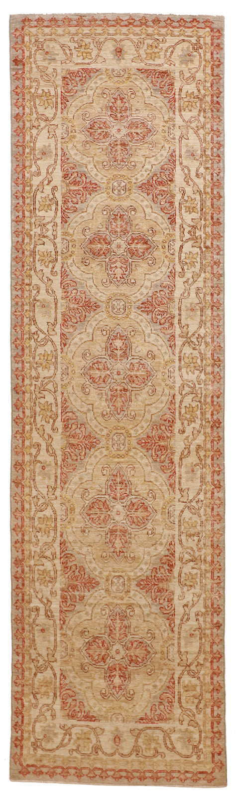 W 2.6 L 9 Sh. Abbas Runner 100% Wool Handmade Pakistan All Over Design - 58194