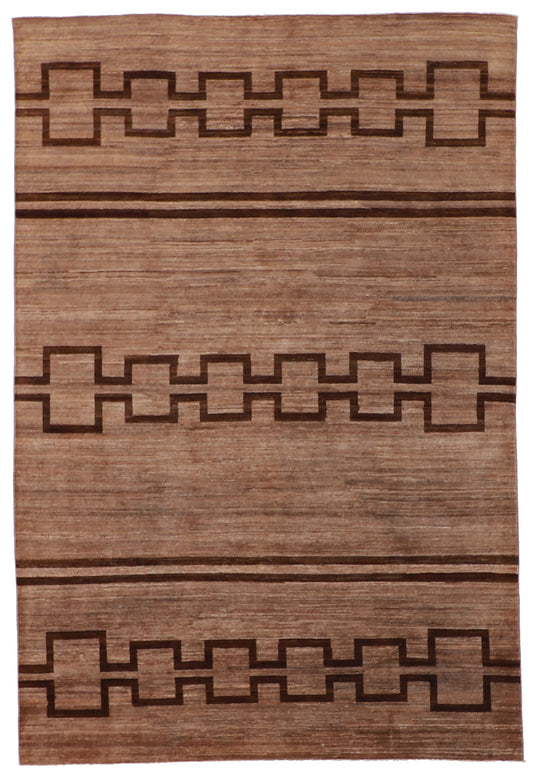 W 6 L 8.9 Mountain Modern 100% Wool Handmade Geometric Design - 58206