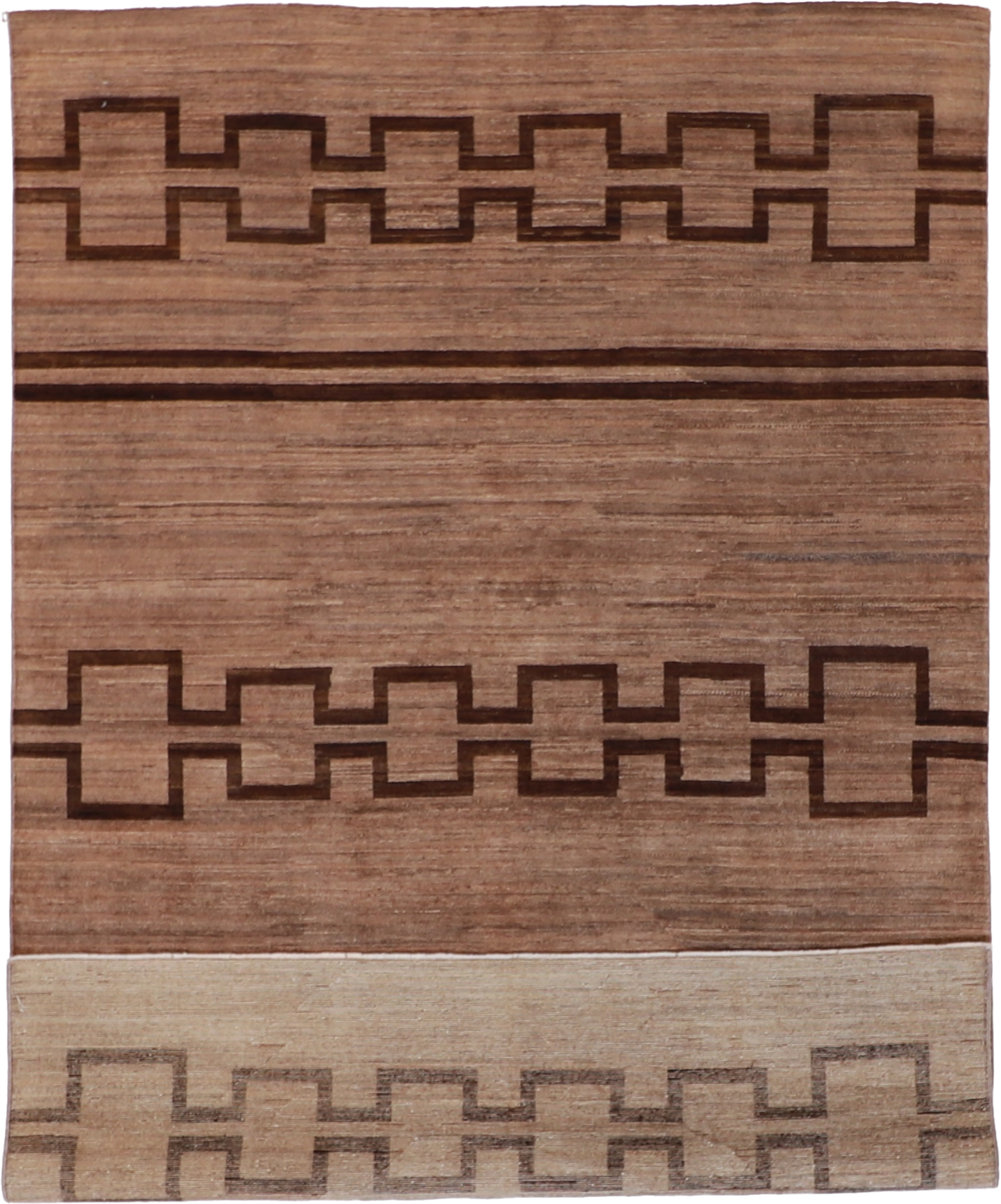 W 6 L 8.9 Mountain Modern 100% Wool Handmade Geometric Design - 58206