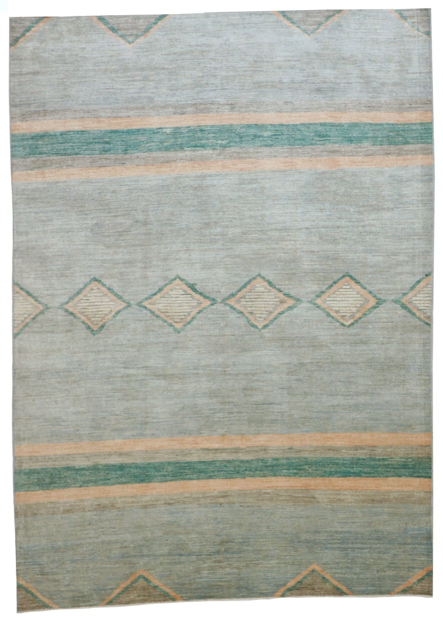 W 6.2 L 8.6 Mountain Modern 100% Wool Handmade Geometric Design - 58223