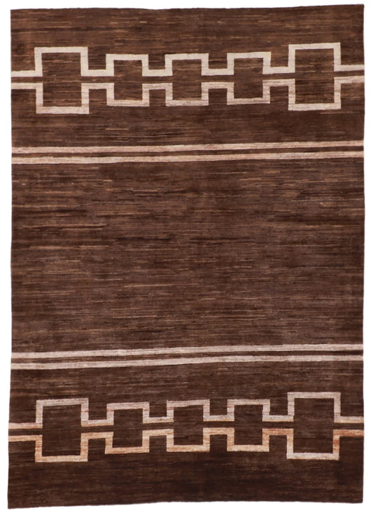 5 x 7 - Mountain Modern Wool Western Rectangle - Finest Hand-Knotted Quality Wool — 58226