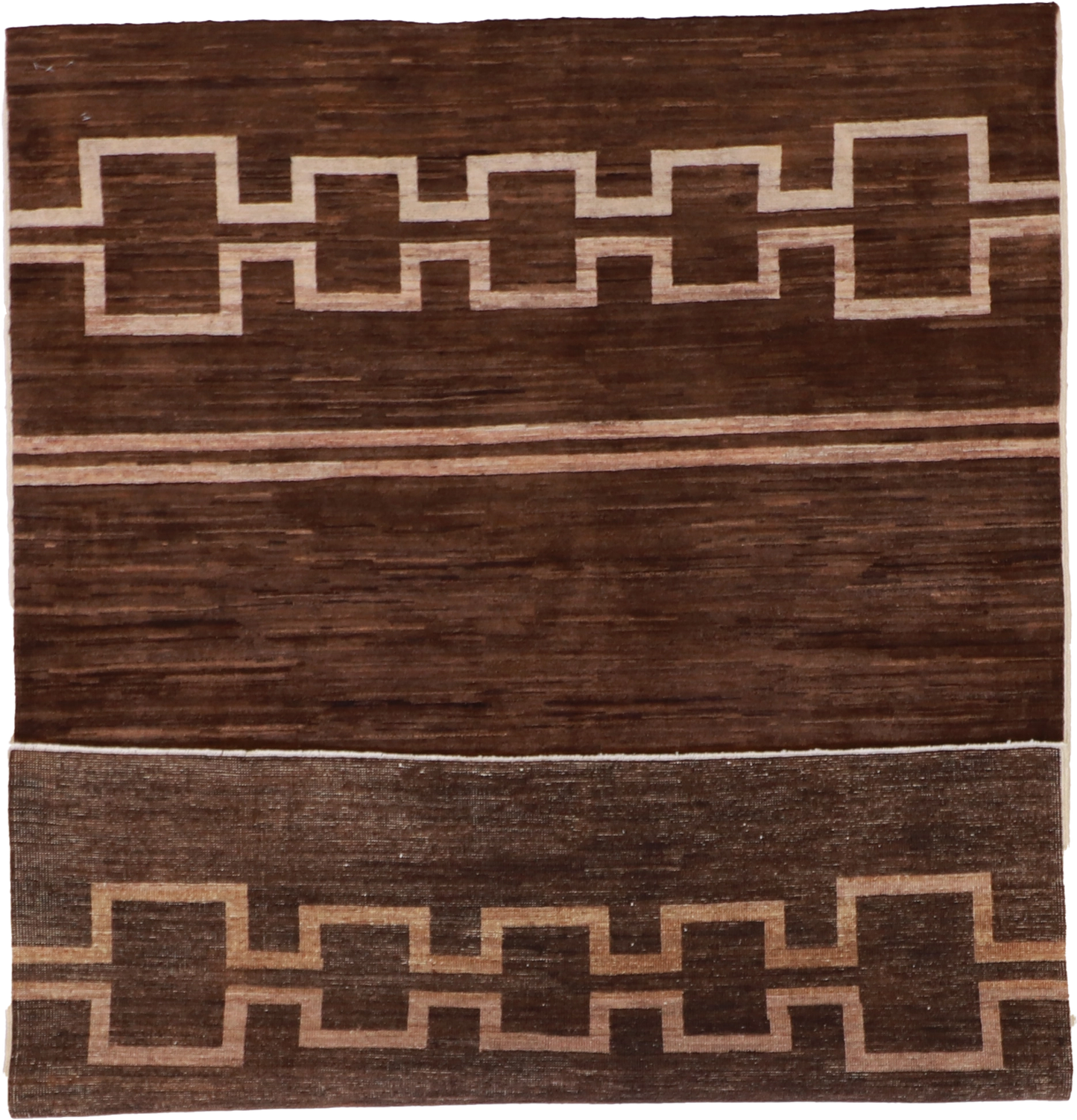 W 5 L 7 Mountain Modern 100% Wool Hand-Woven Geometric Design - 58226
