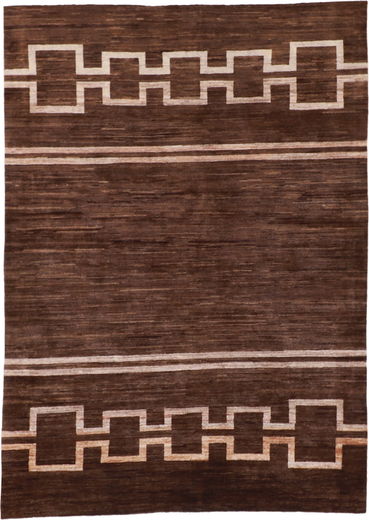 W 5 L 7 Mountain Modern 100% Wool Hand-Woven Geometric Design - 58226