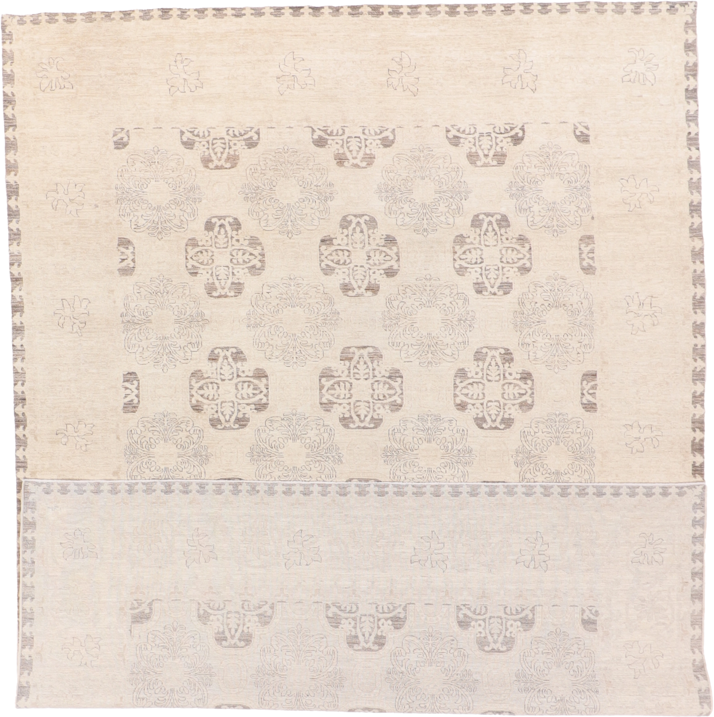 W 8.7 L 11.6 Abado 100% Wool Hand-Woven All-Over Design - 58246