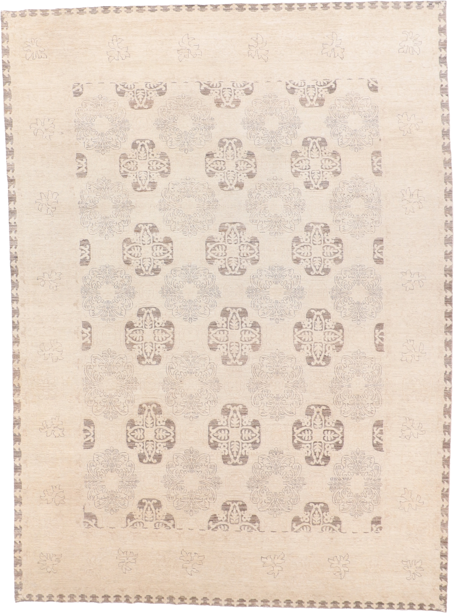 W 8.7 L 11.6 Abado 100% Wool Hand-Woven All-Over Design - 58246