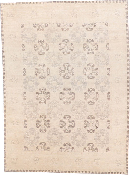 W 8.7 L 11.6 Abado 100% Wool Hand-Woven All-Over Design - 58246