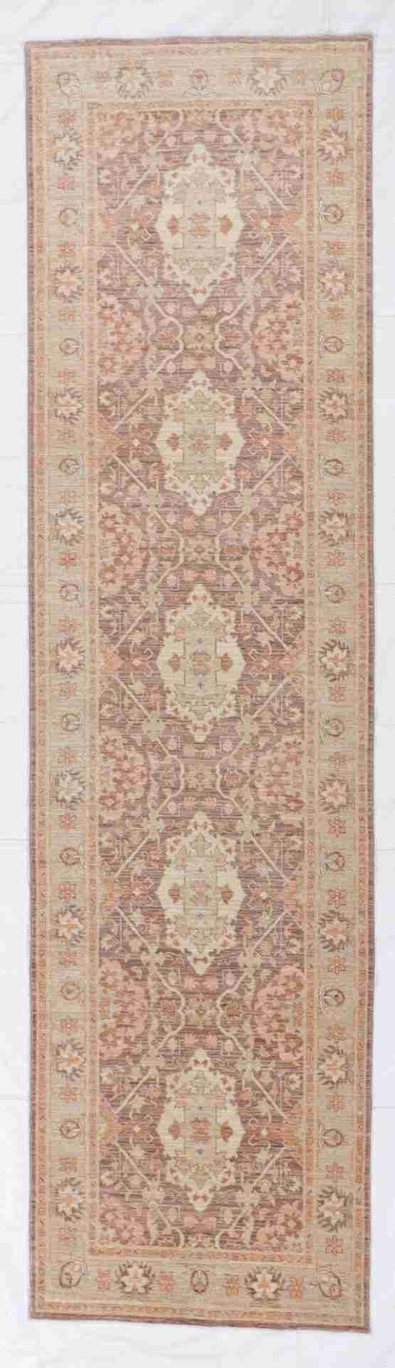 W 3.3 L 12.2 Farahan Runner 100% Wool Handmade All Over Design - 58262