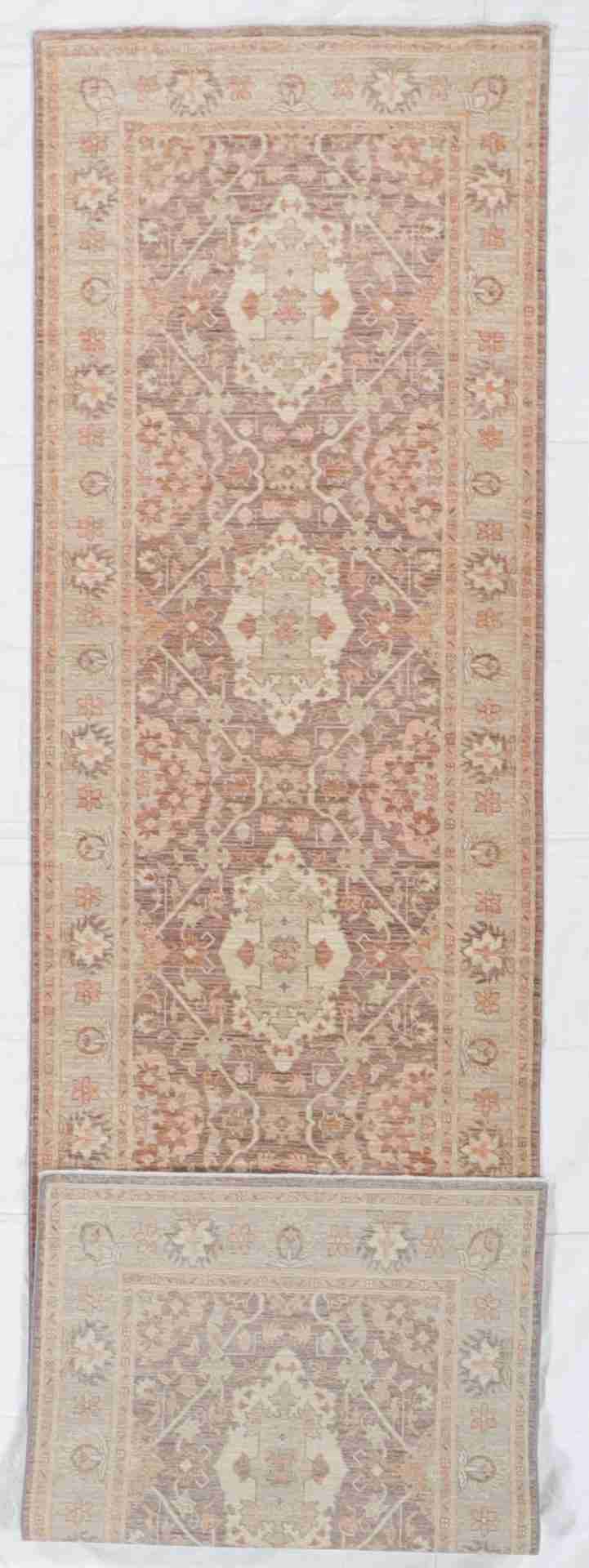 W 3.3 L 12.2 Farahan Runner 100% Wool Handmade All Over Design - 58262