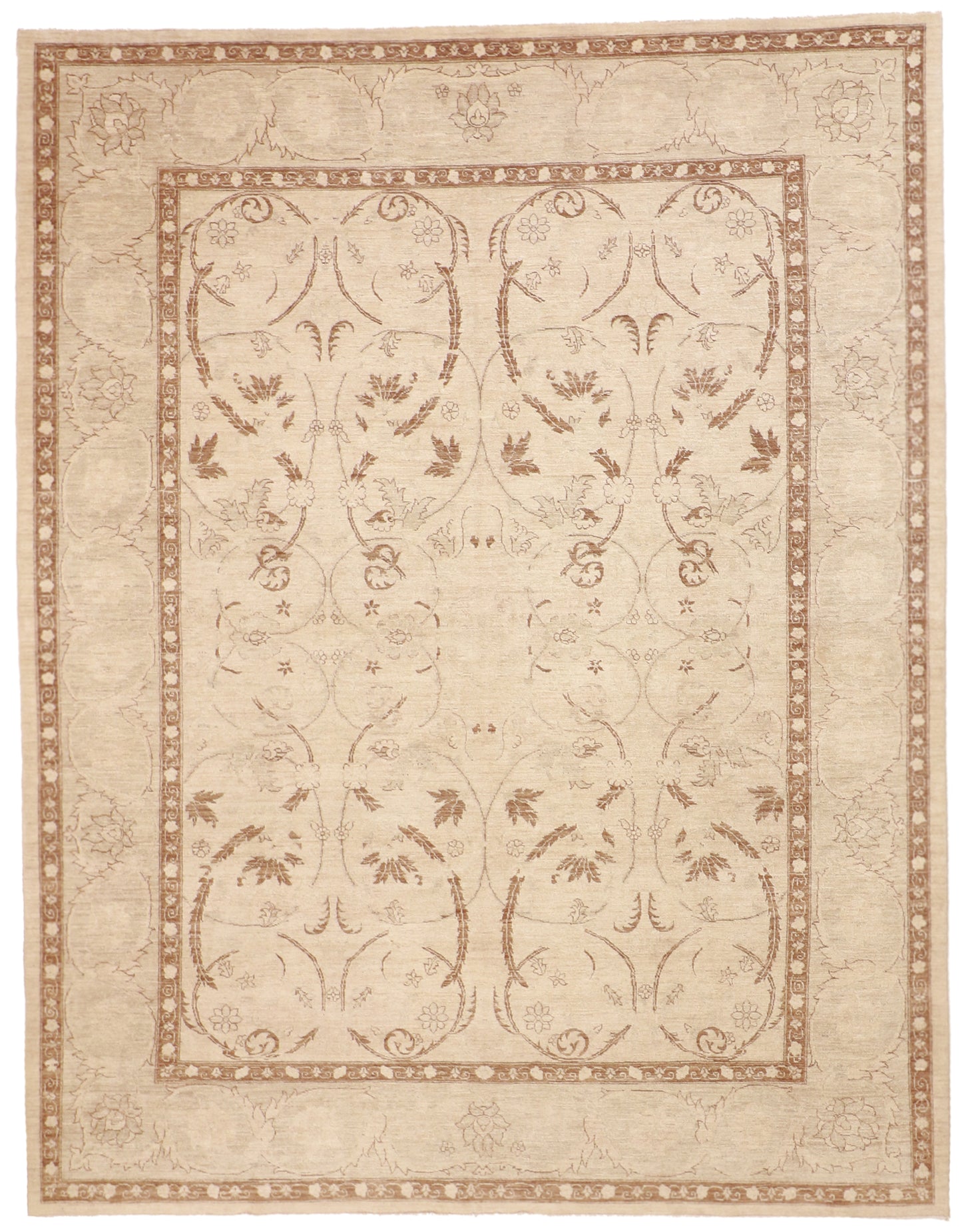 W 8 L 10.2 Qum 100% Wool Hand-Woven All-Over Design - 58277