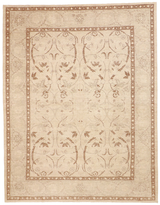 W 8 L 10.2 Qum 100% Wool Hand-Woven All-Over Design - 58277