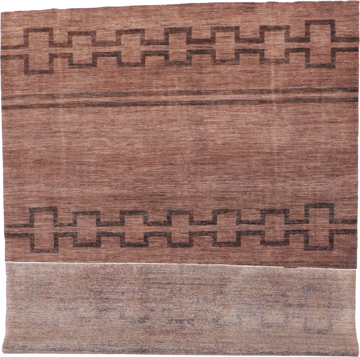 W 8.2 L 10.2 Modern 100% Wool Hand-Woven All-Over Design - 58296