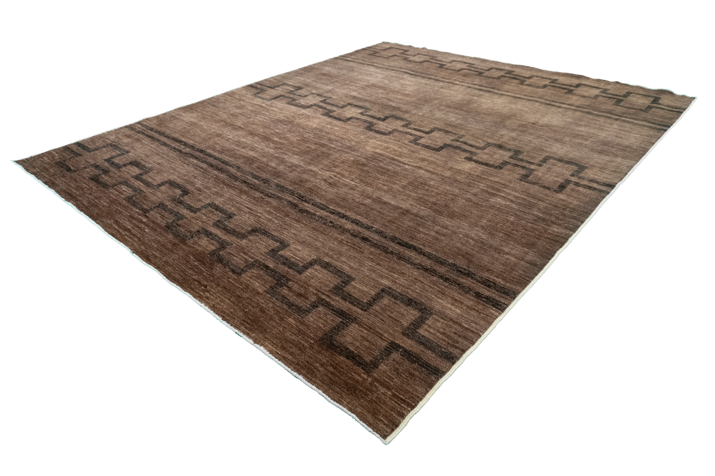 W 8.2 L 10.2 Modern 100% Wool Hand-Woven All-Over Design - 58296