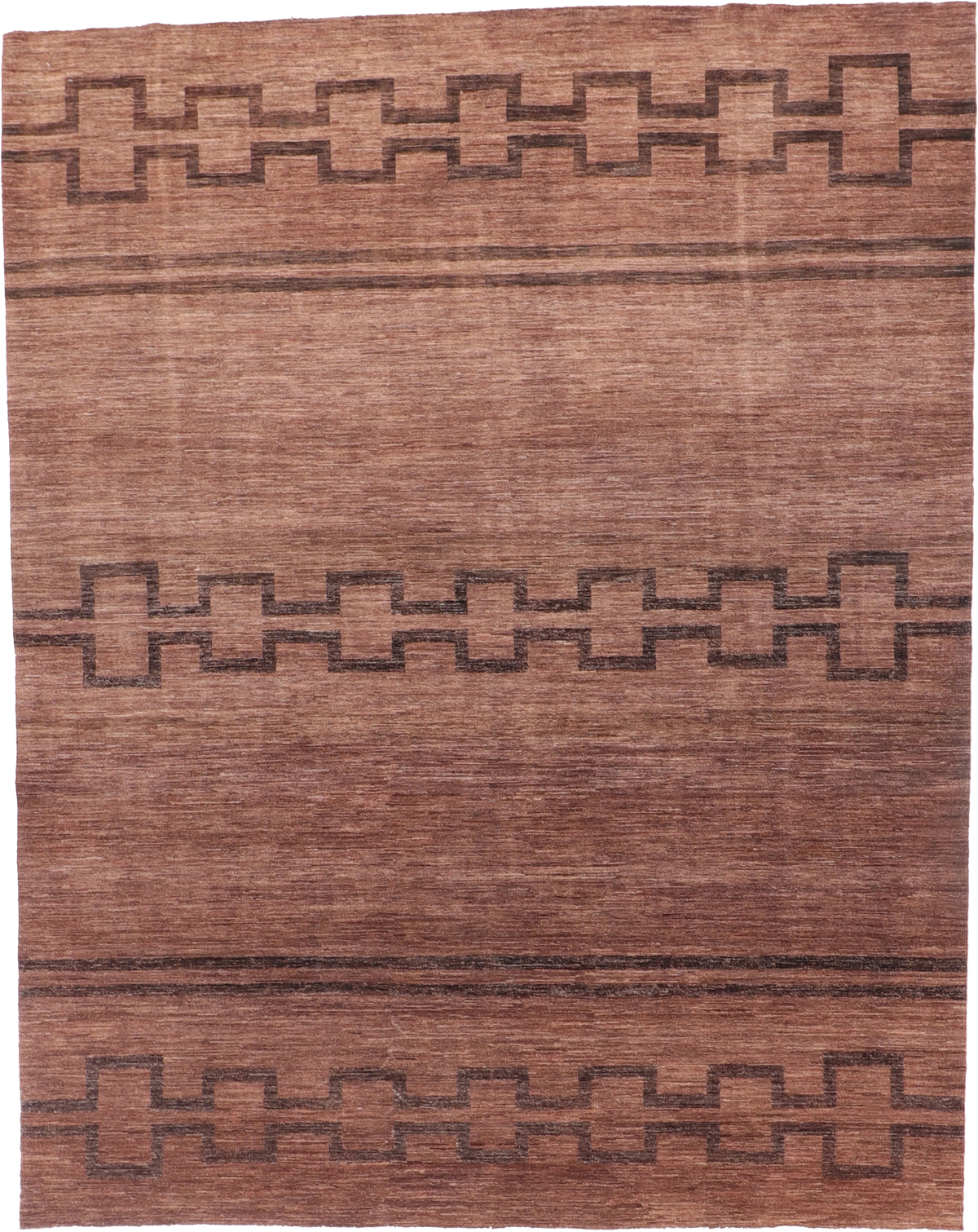 W 8.2 L 10.2 Modern 100% Wool Hand-Woven All-Over Design - 58296