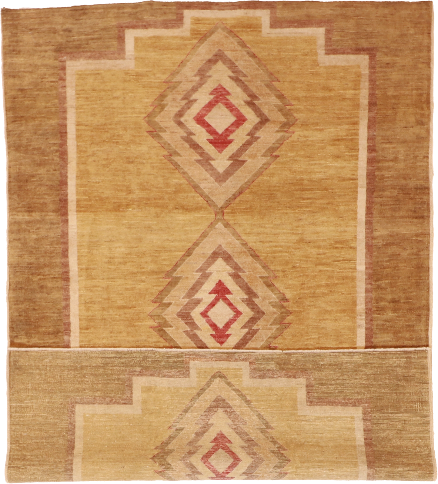 W 4.9 L 7.2 Mountain Modern 100% Wool Hand-Woven All-Over Design - 58299