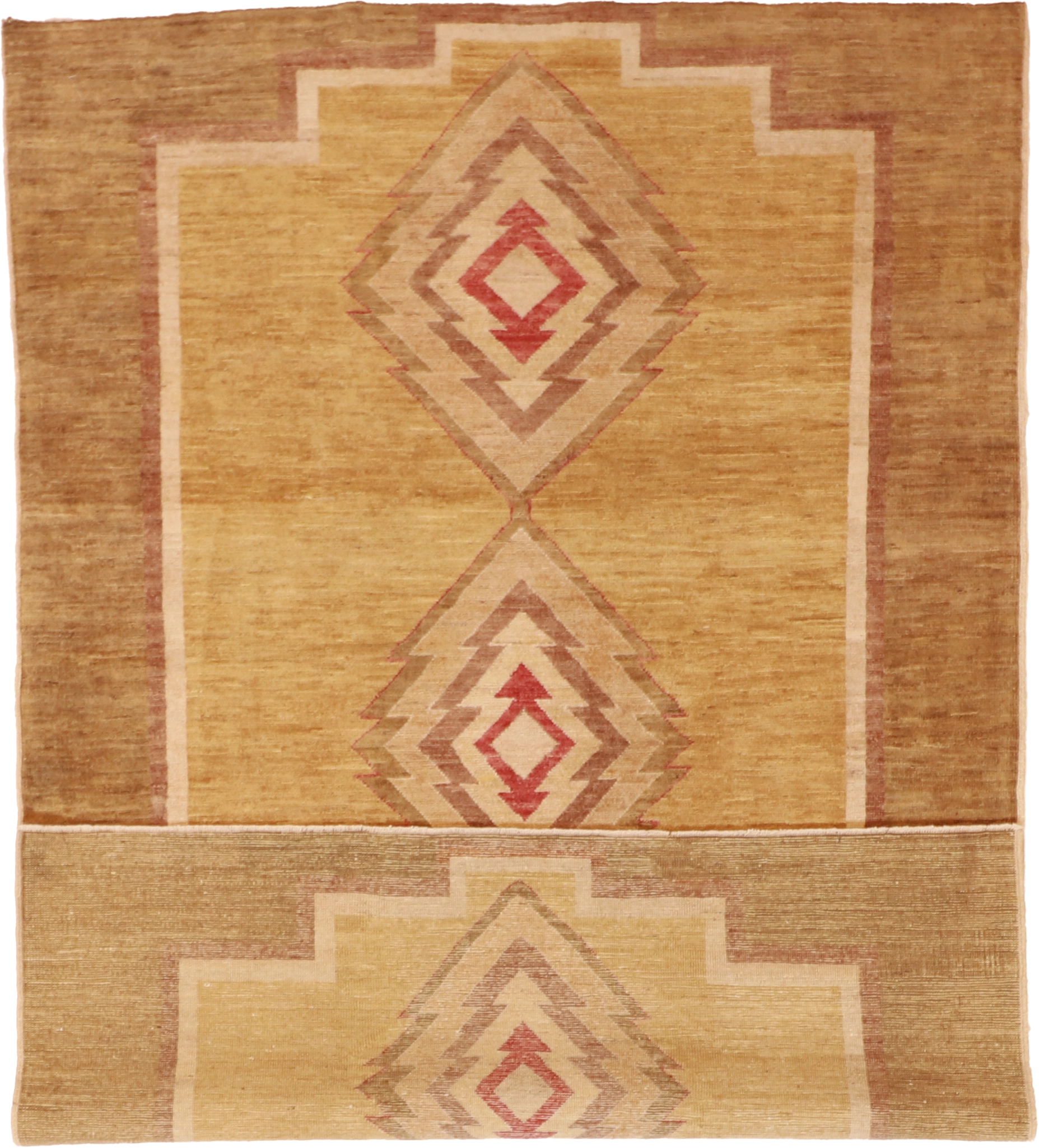 W 4.9 L 7.2 Mountain Modern 100% Wool Hand-Woven All-Over Design - 58299