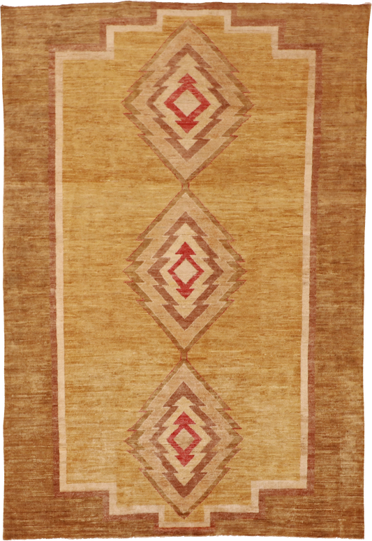 W 4.9 L 7.2 Mountain Modern 100% Wool Hand-Woven All-Over Design - 58299