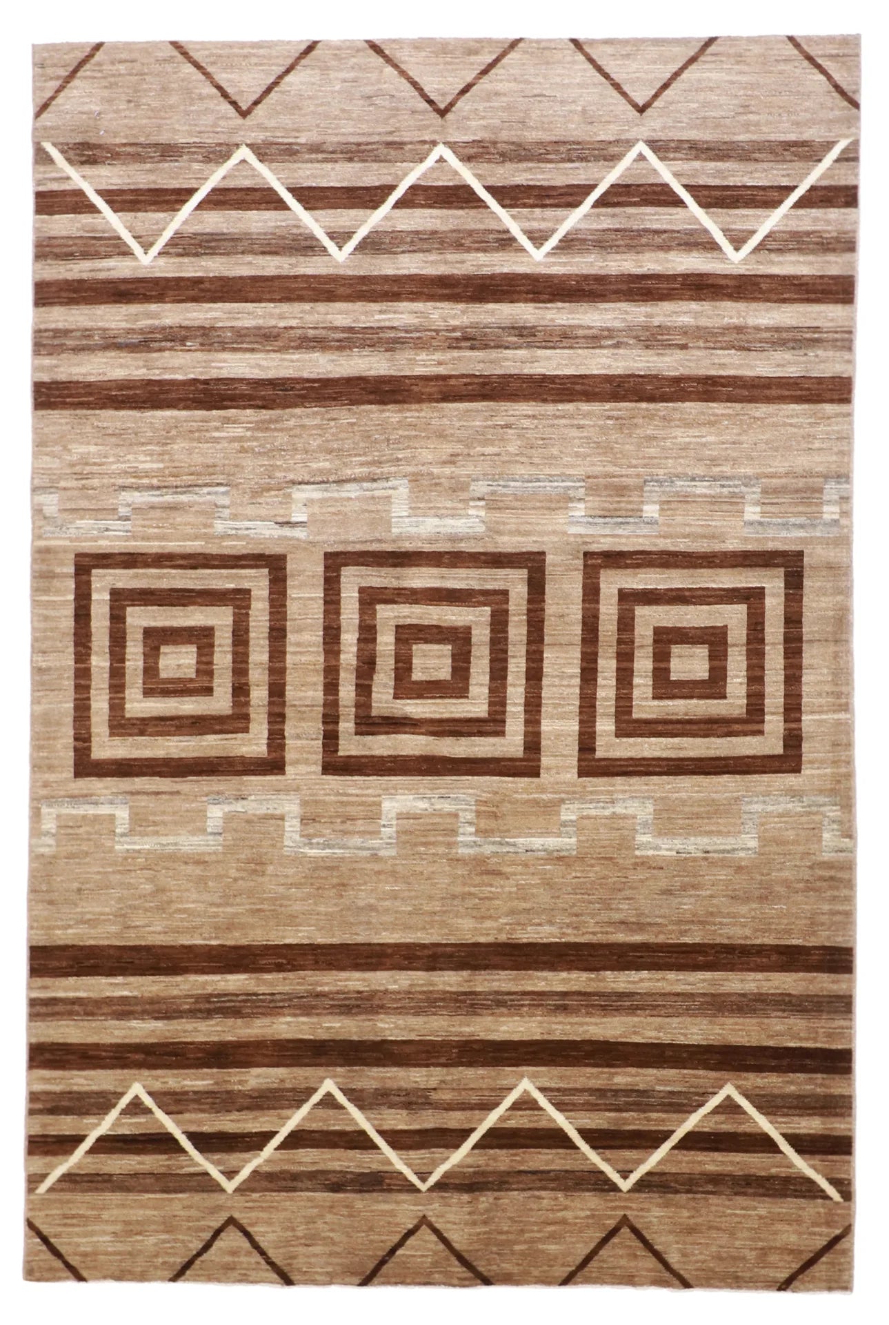 6 x 9.2 - Mountain Modern Wool All Over Rectangle - Hand Woven Rug — 58310