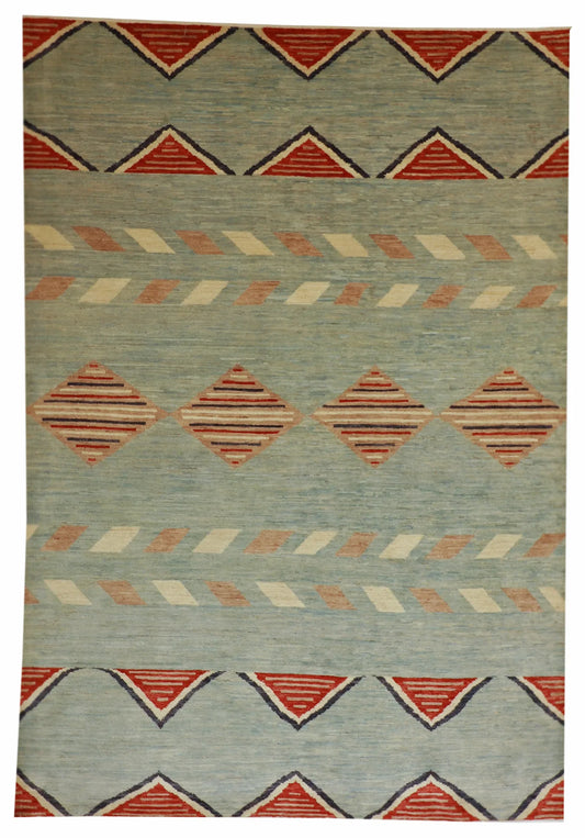 6 x 8.7 - Mountain Modern Wool All Over Rectangle - Hand Woven Rug — 58313