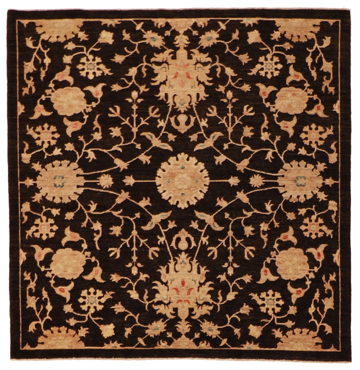 W 6 L 6 Agra 100% Wool Handmade All Over Design - 58317
