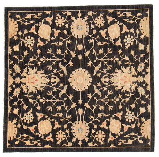 W 6 L 6 Agra 100% Wool Hand-Woven All-Over Design - 58317