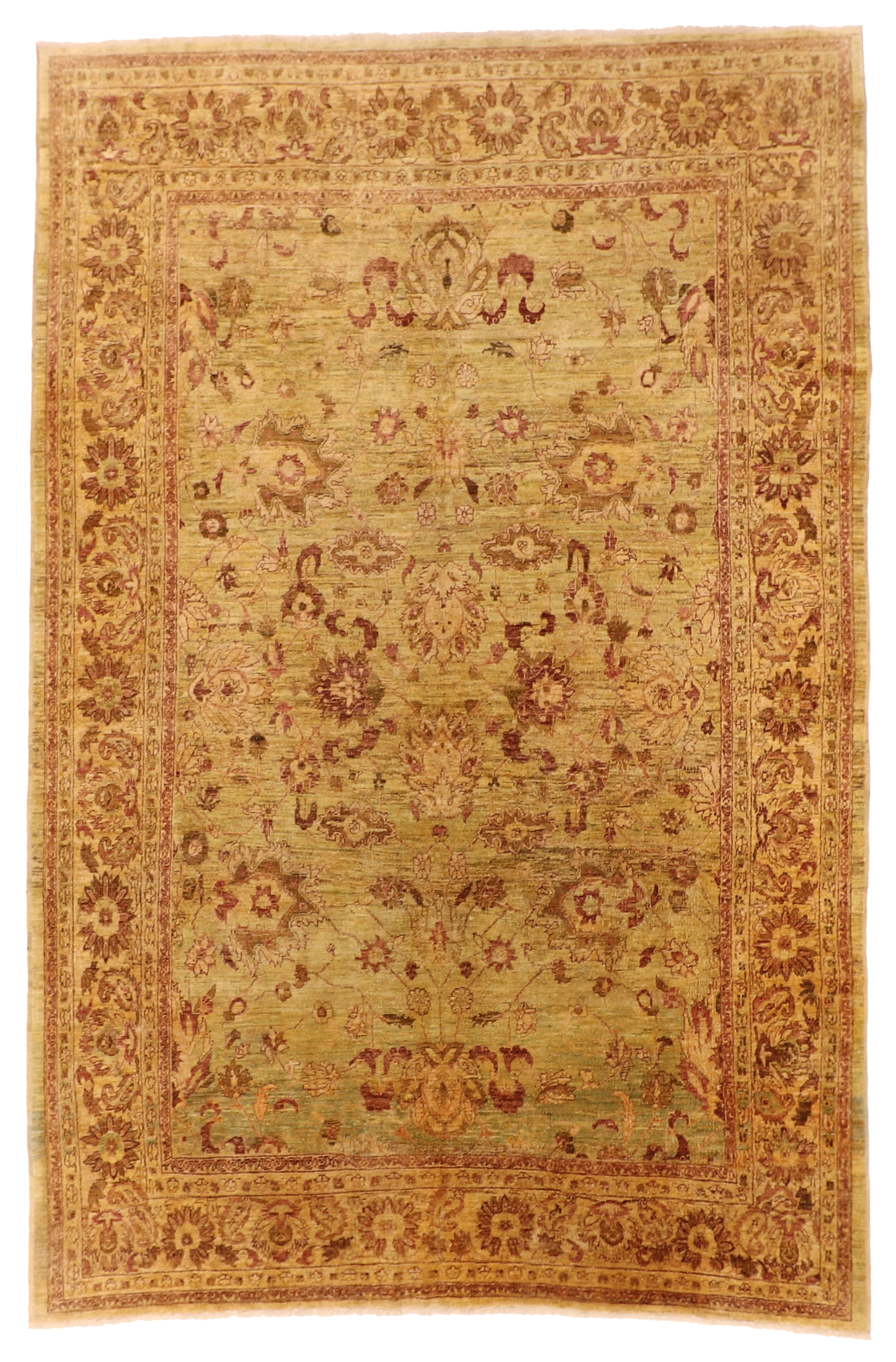 W 8.9 L 13.1 Mahal 100% Wool Hand-Woven Allover Design - 58324