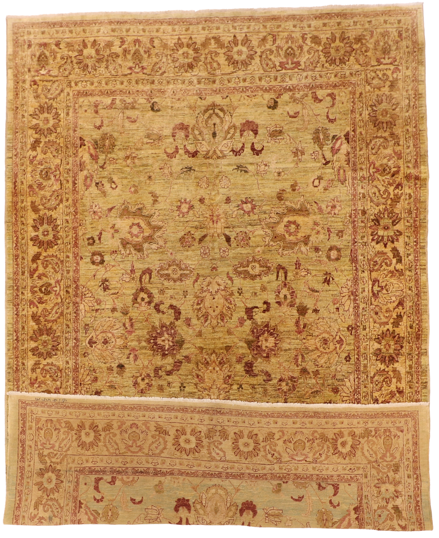 W 8.9 L 13.1 Mahal 100% Wool Hand-Woven Allover Design - 58324
