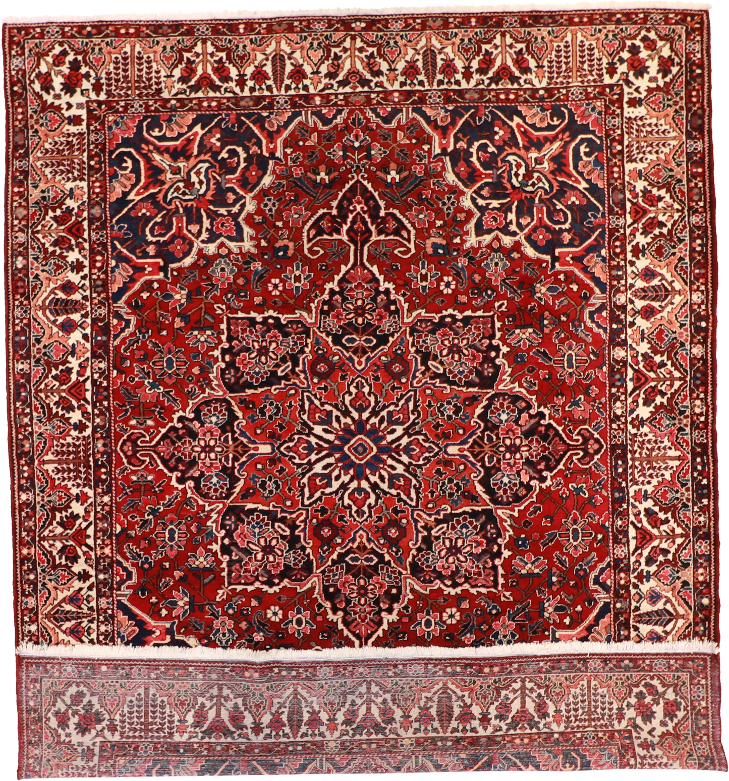 W 10.2 L 12.10 Bakhtiarie 100% Wool Hand-Woven Floral Design - 58333