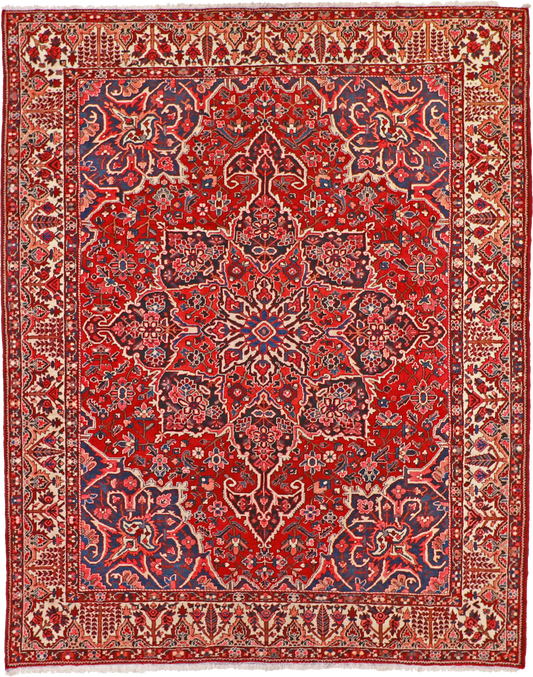 W 10.2 L 12.10 Bakhtiarie 100% Wool Hand-Woven Floral Design - 58333